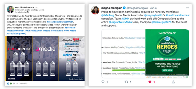 Russmedia and Jagran New Media also celebrated their victories.