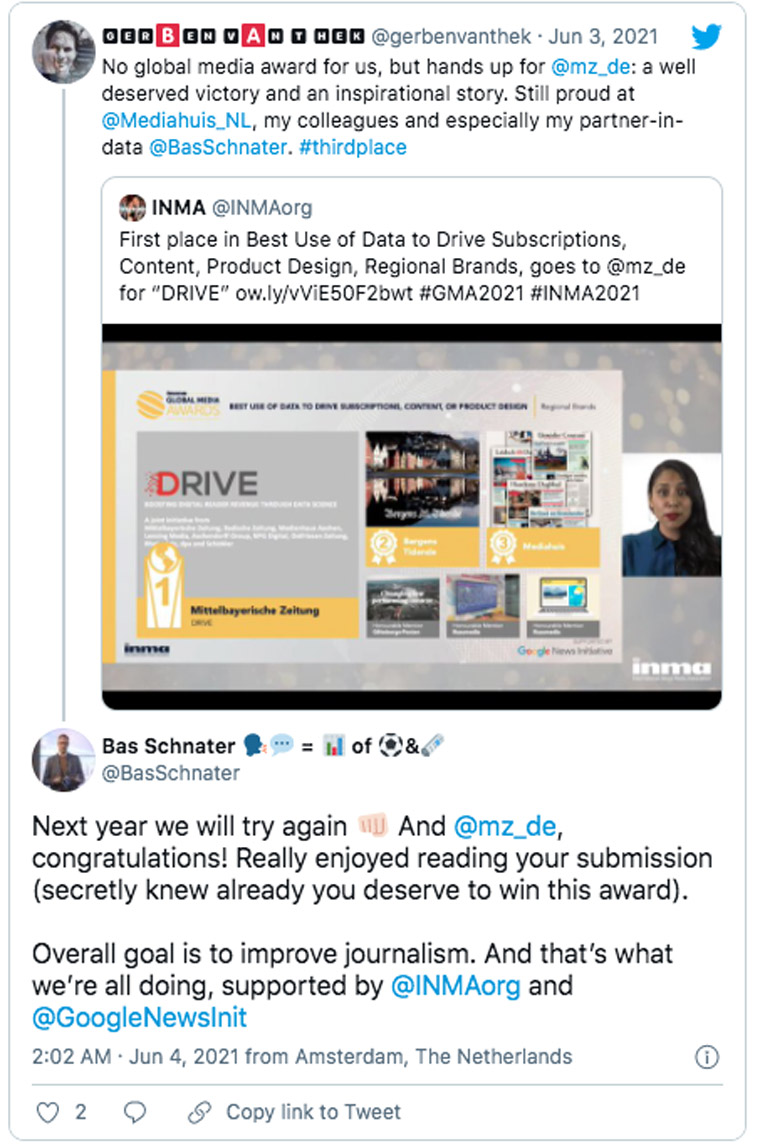 Much respect for the DRIVE collaboration in Germany from a competitor.