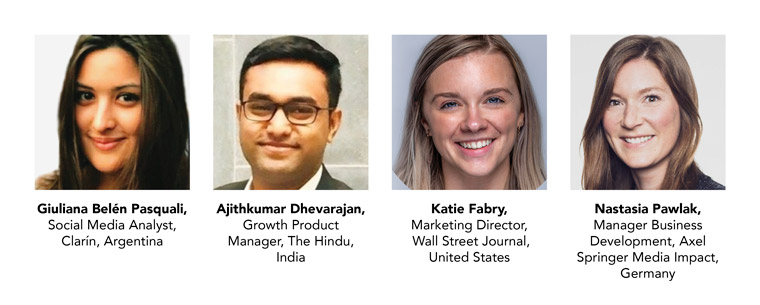 New members of the INMA Young Professionals Committee.