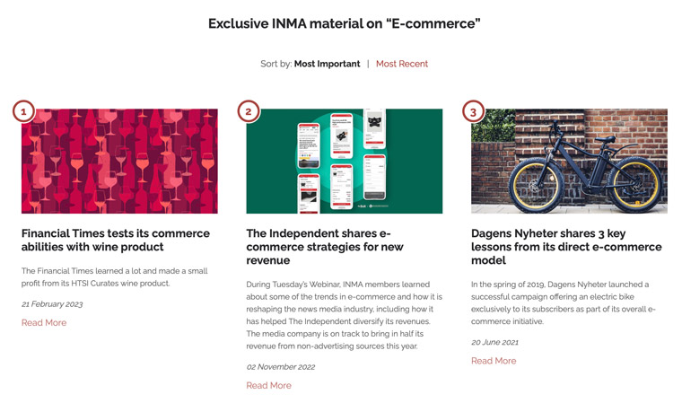 The latest INMA Knows category features best practices in e-commerce from media companies around the world.