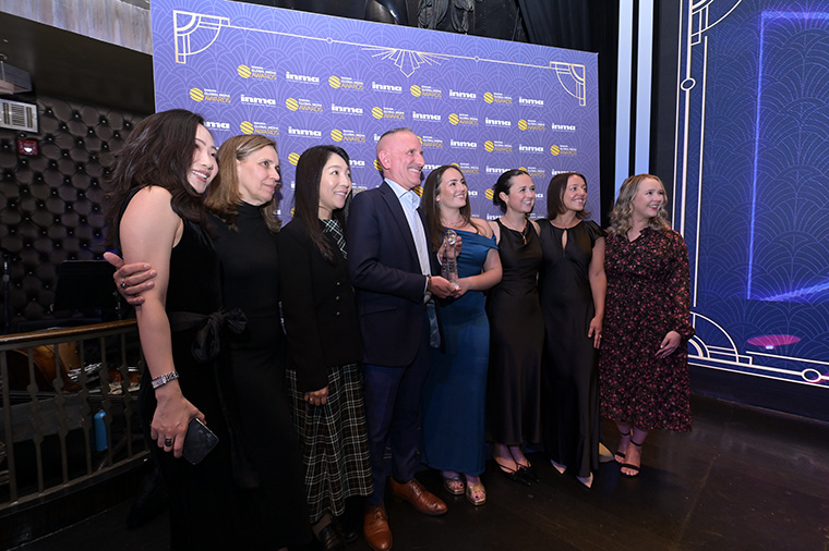 Global Media Awards Dinner guests celebrate their achievements after hours.