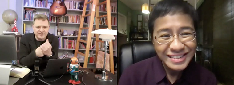 INMA's Espen Egil Hansen interviewed Maria Ressa during a March INMA master class on newsroom innovation.