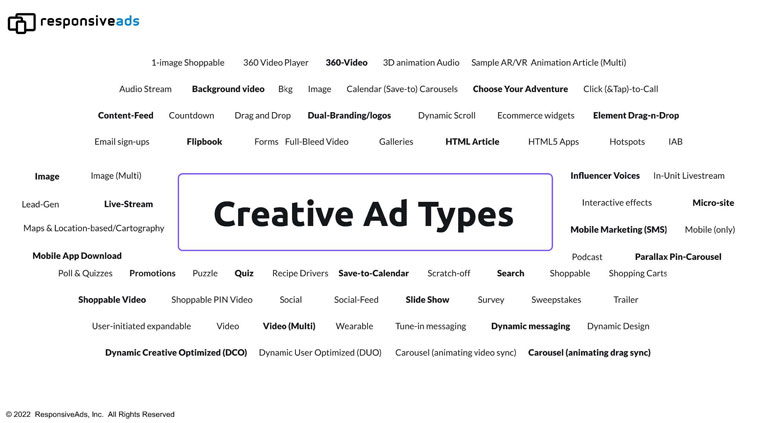 There are a variety of ad types available to advertisers.
