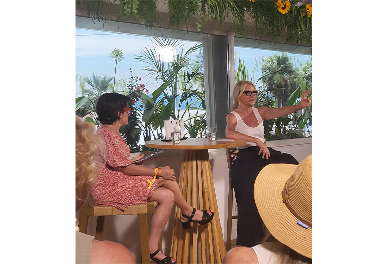 Author and podcaster Mel Robbins in conversation with Jessica Toonkel, deputy media editor of The Wall Street Journal, at Journal House.