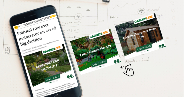 Banners made out of print data can be enriched with Web data about the advertiser.