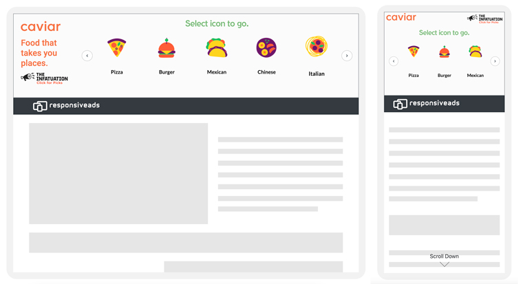 First, categories are presented to users.