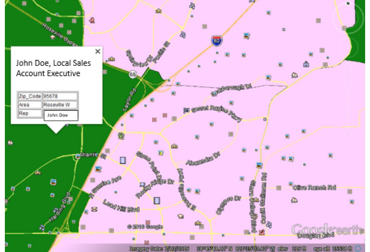 Integrating Google Earth into sales maps, Bee Media ensures it has the most updated information for sales representatives.