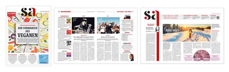 The new weekend edition uses a magazine layout and appeals to a younger audience.