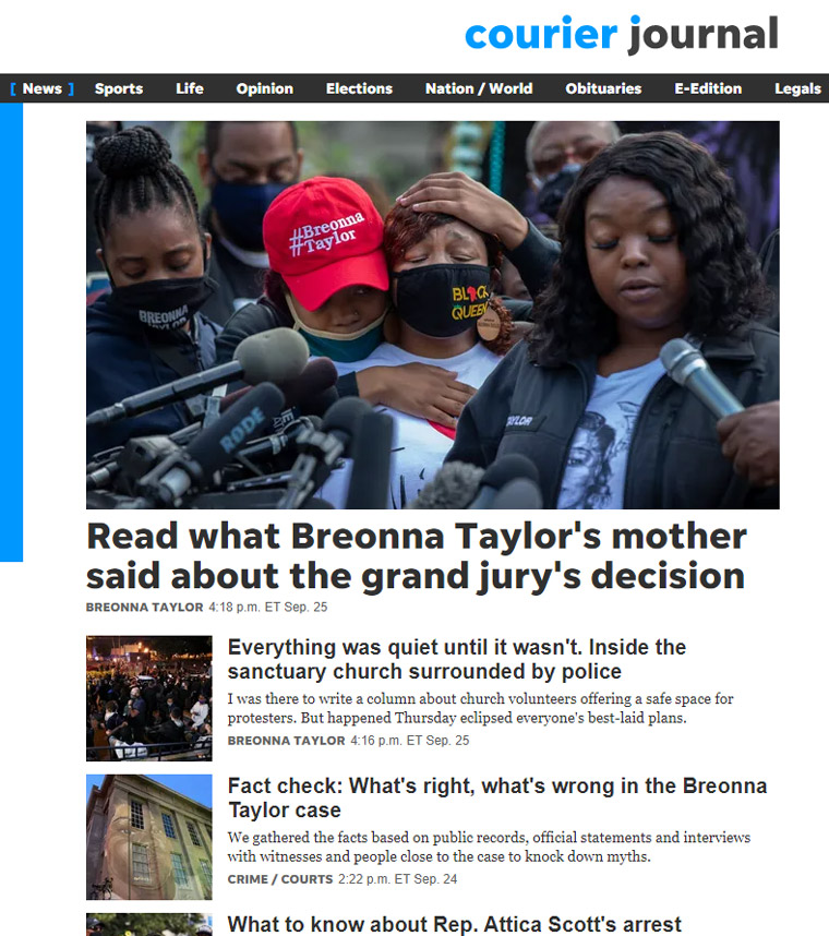 The Courier Journal has been on the frontlines reporting news and updates related to the shooting of Breonna Taylor.