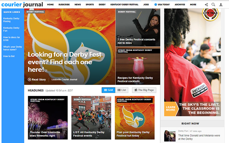 The Courier Journal produced a multi-faceted, multi-platform model to help promote more than 70 events for the Kentucky Derby Festival.