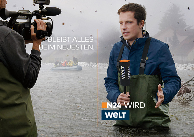 The campaign’s main theme was "N24 becomes Welt. Everything stays brand new."