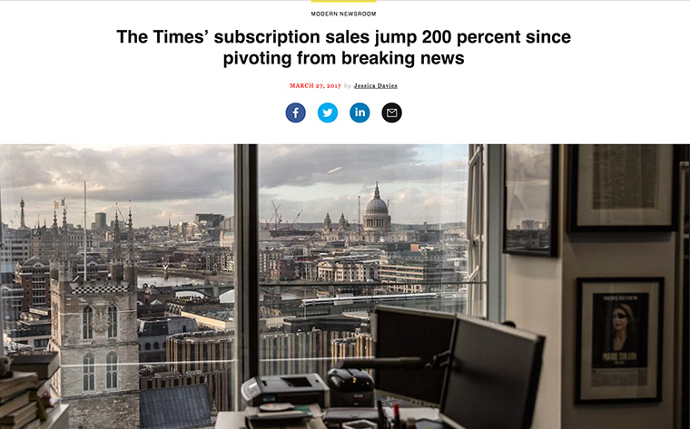 The Times has committed to publishing content three times a day.