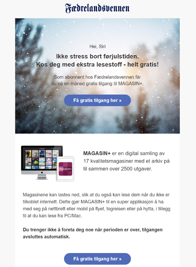 One incentive offered was access to digital magazines without an auto-renewal feature.