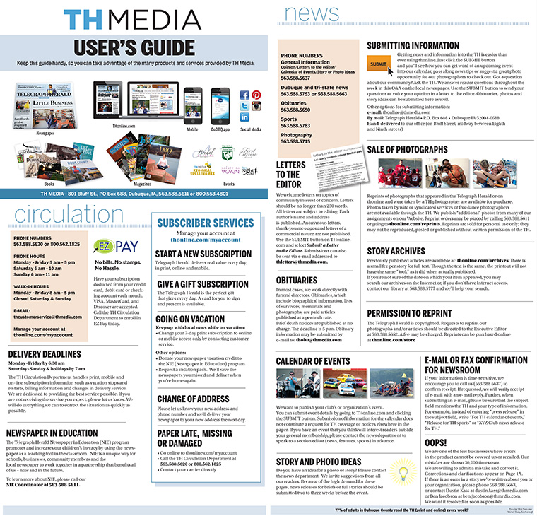 The Telegraph Herald has a system in place to thank and follow up with new subscribers.