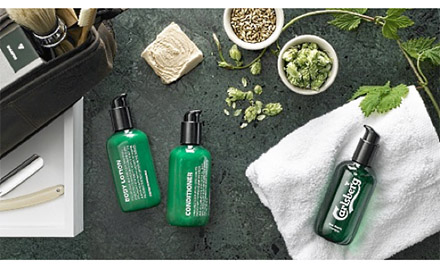 Assortment of Carlsberg Brewery's newly launched shaving line.