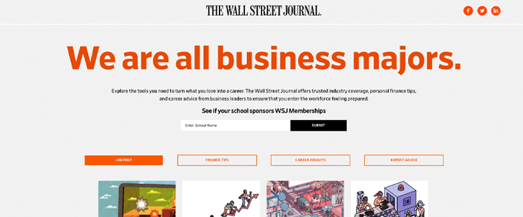 The Wall Street Journal’s campaign focused on its ability to address the needs of all academic majors.