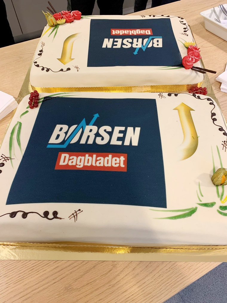 Celebrating the new publication with cake.