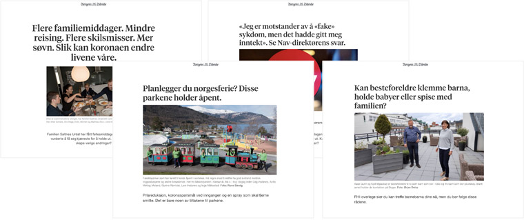 Team Silje was instrumental in helping the Bergens Tidende team create editorial content related to COVID-19.