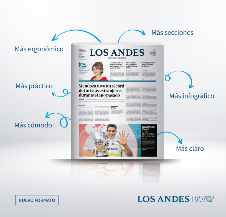The new digital format launched by Los Andes emphasises photography, data journalism, and audiovisual content.