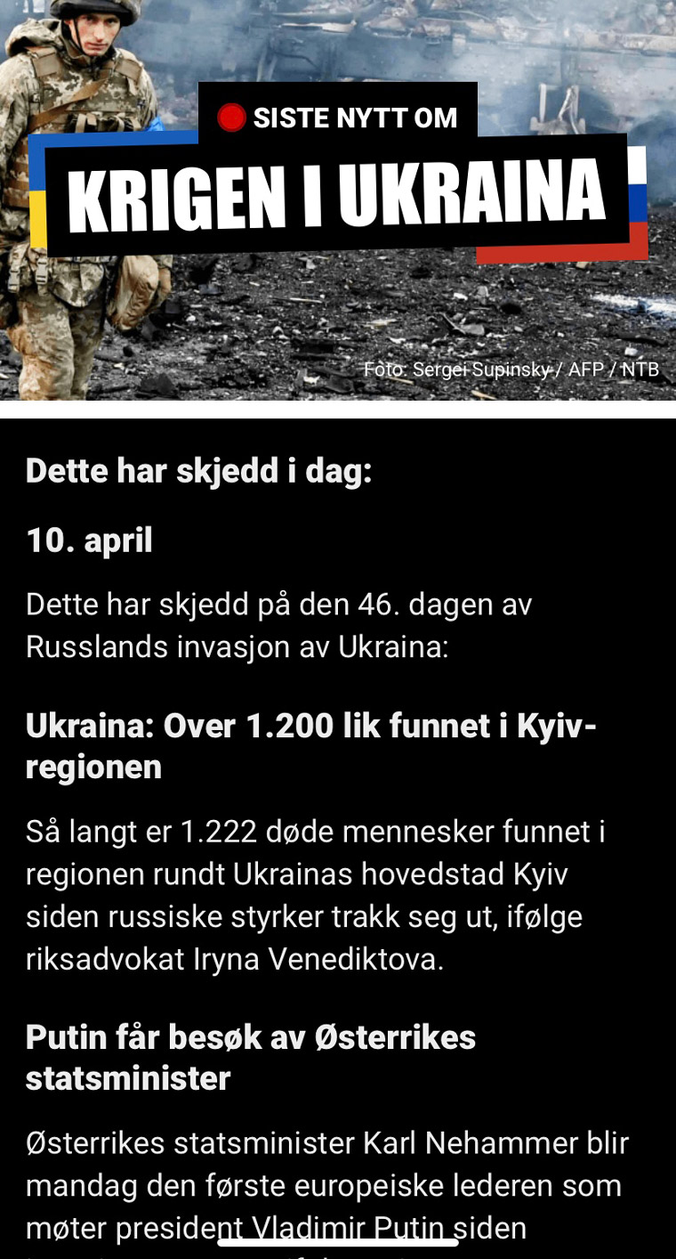Constantly updated news on Dagbladet ensures readers always have access to the latest news.