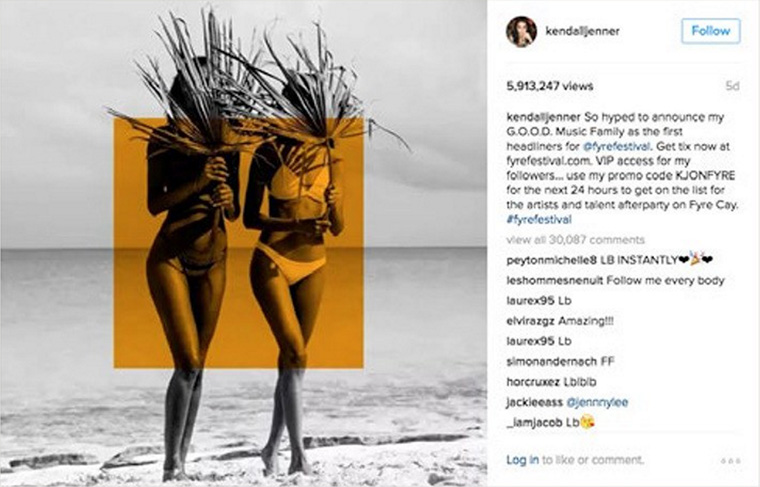 Prominent influencers in the Fyre Festival campaign did not disclose their compensation.