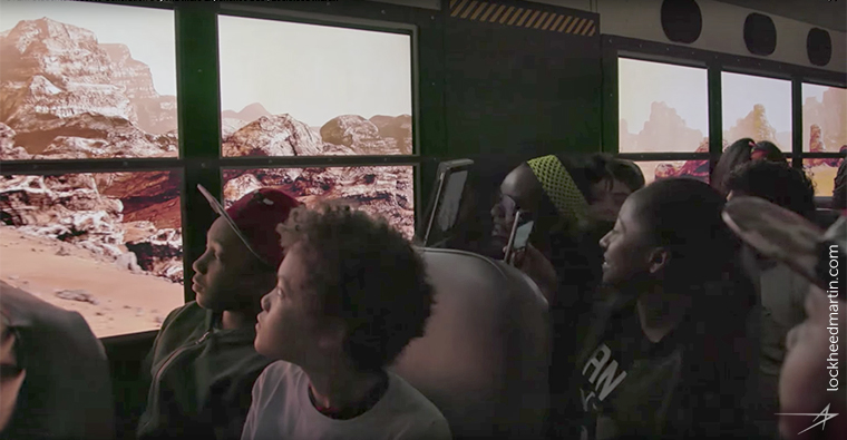 Students got to experience Virtual Reality within a school bus thanks to Lockheed Martin.