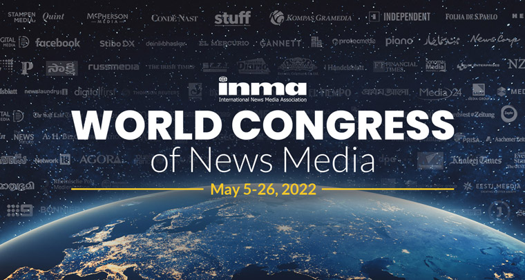 The INMA World Congress of News Media starts on May 5, with Newsroom Initiative Day planned for May 24.
