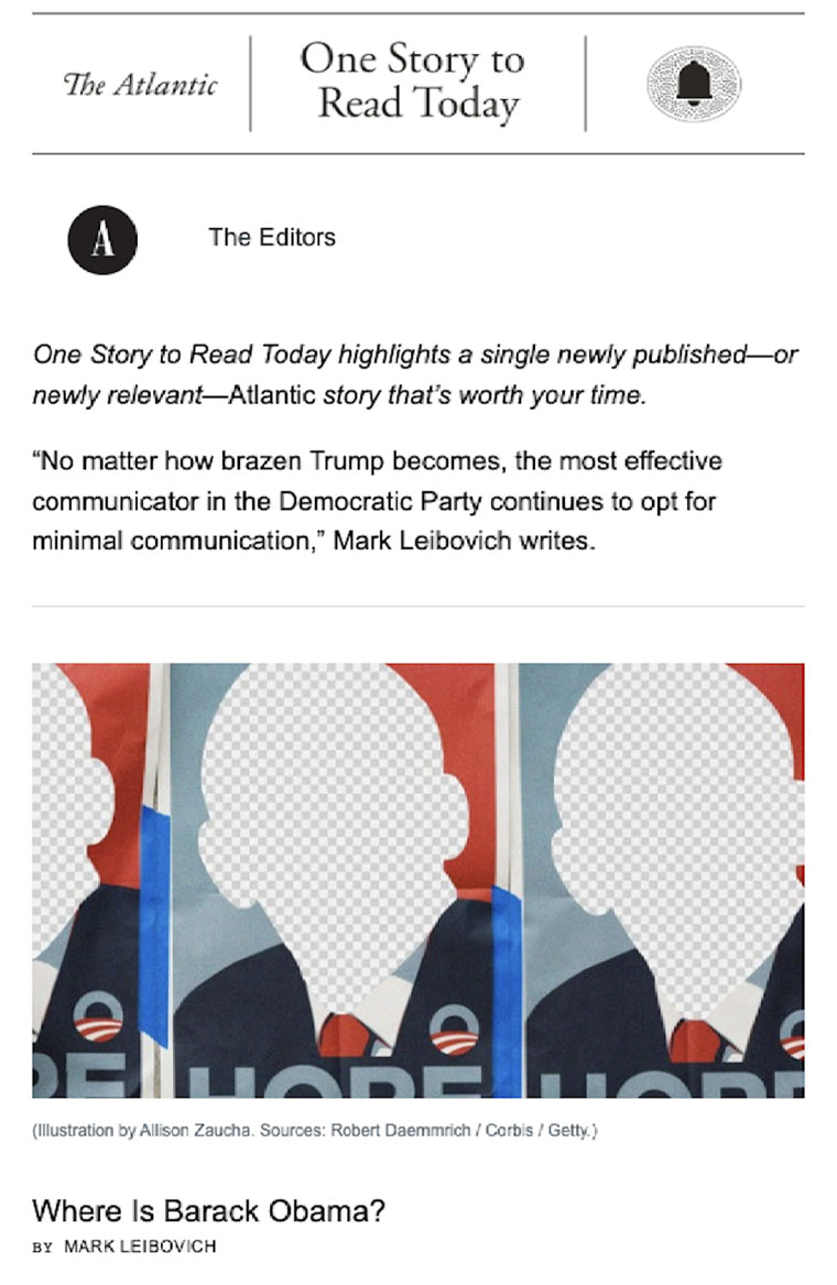 Screenshot of One Story to Read Today.