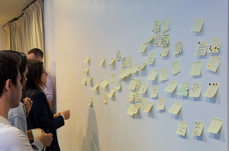 Participants at OphCon used Post-its to suggest and vote on topics for discussion.