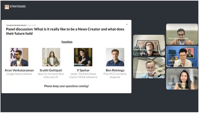 From the Webinar on The News Creators Project.