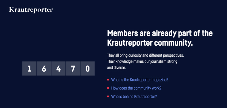 German media company Krautreporter uses the membership model.