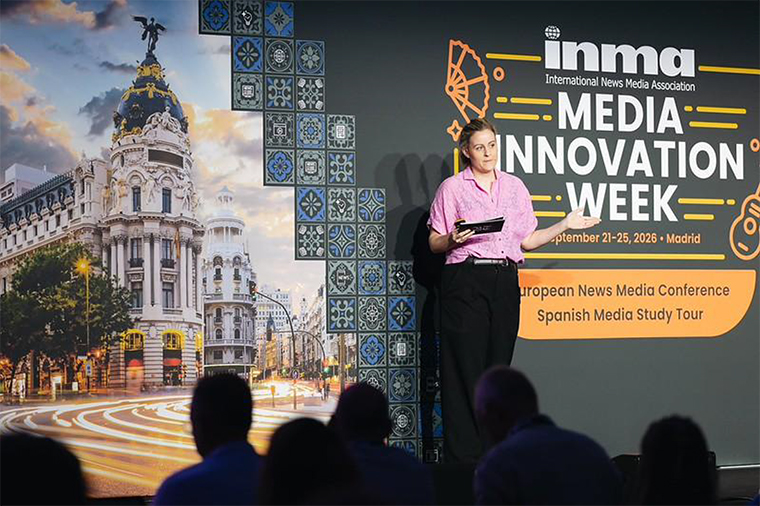 Hanne Louise Akernes, innovation project manager at Bergens Tidende, at INMA Media Innovation Week in Madrid.