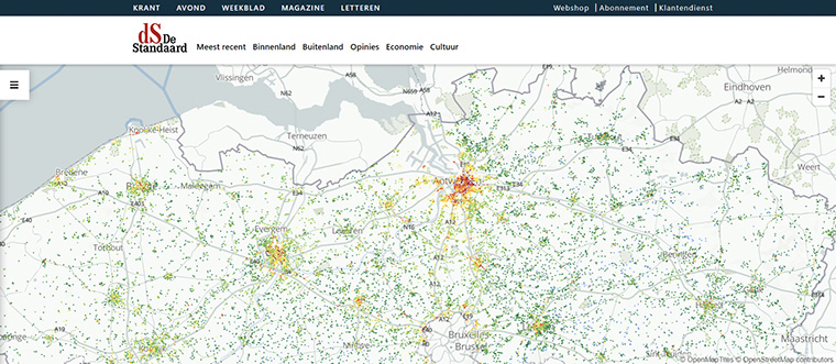 The data collection map had 650,000 unique visitors on a single day.