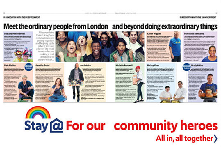 The campaign has featured stories, ideas, and information, including a spread on local heroes.