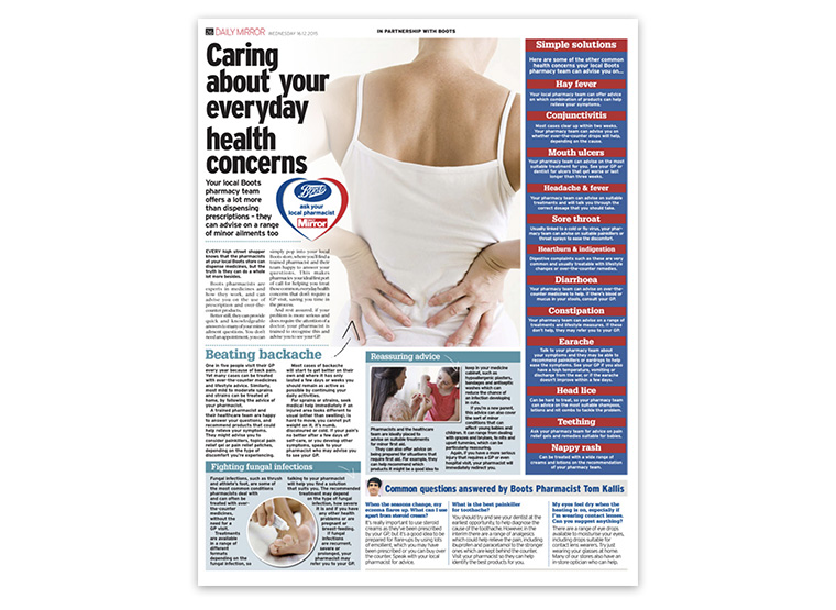 A partnership between Boots and Trinity Mirror highlighted health issues and encouraged social media engagement.