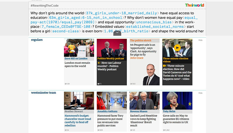 Theirworld ran an aesthetic, relevant ad related to gender imbalance.