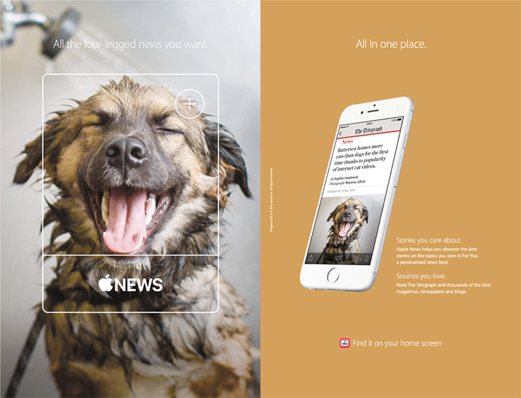Apple's creative print advertisements have caught the attention of readers.