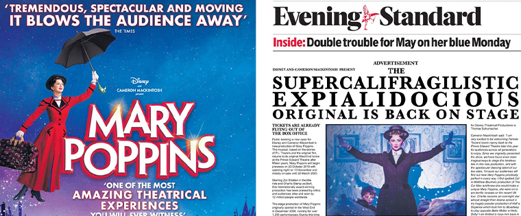 The special Mary Poppins spread recalled news coverage from the time period.