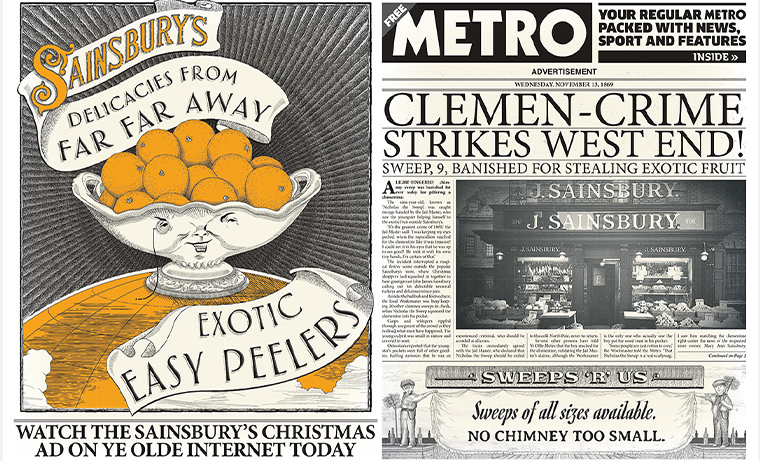 This throw-back ad is inspired from the 1860s.