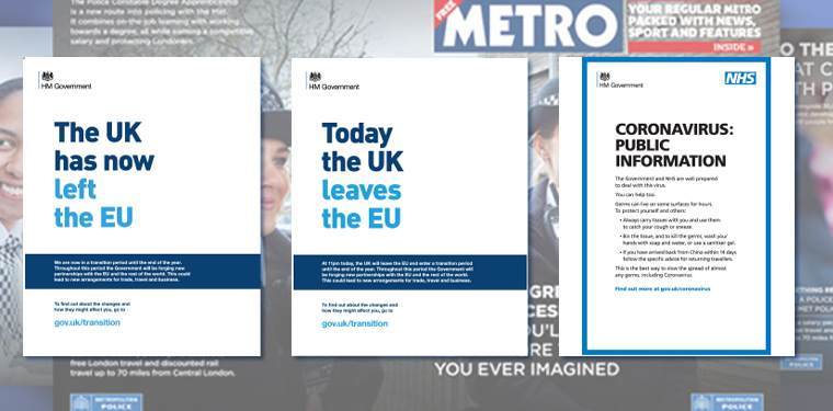 The British government routinely uses local print advertising to communicate with readers.