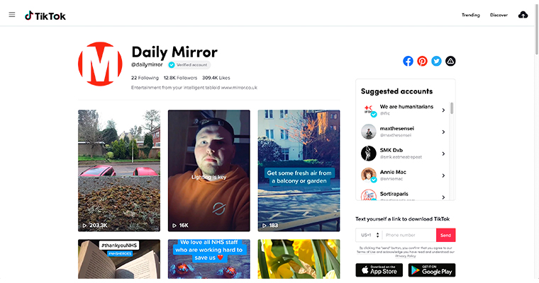 The Daily Mirror reaches its audiences through TikTok, among other platforms.