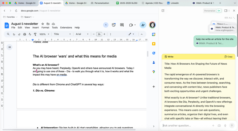 Dia has helpful summarising tools but is less helpful with writing.