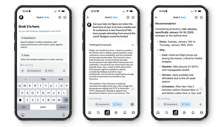Grok will also tell a user how long it will be thinking about a response.