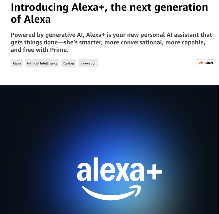 Amazon's new Alexa+ is a highly personalised AI assistant.