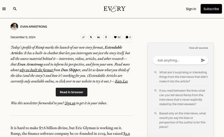 Every's Extendable Articles explained for their readers.