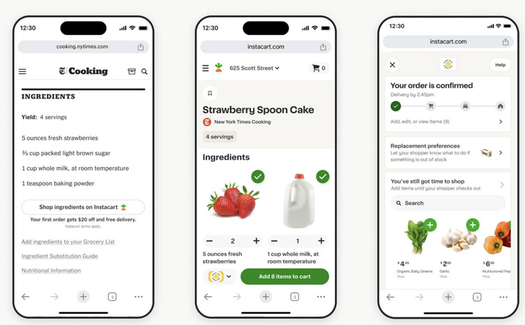 The New York Times' partnership with Instacart brings a useful element to its Cooking app users. 
