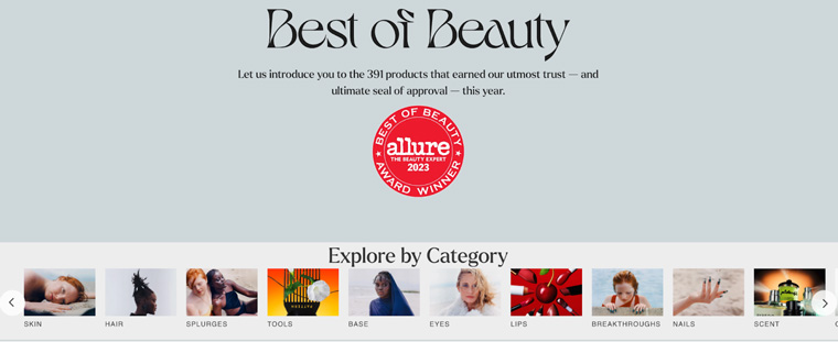The Allure Best of Beauty awards bring in commerce for the Allure brand.