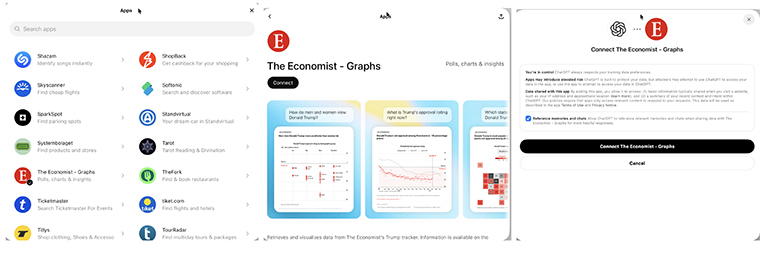 The Economist in the ChatGPT app store.