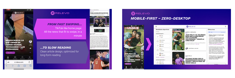 Relevo moves a reader toward the stories they show an interest in, also factoring in a mobile or desktop experience.