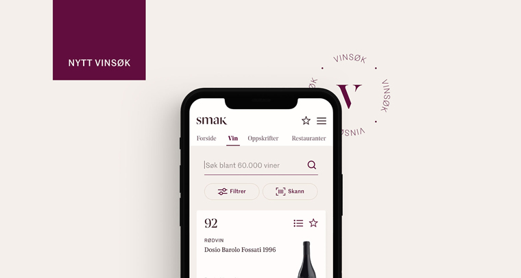Dagens Næringsliv's wine app offers a wine search function.
